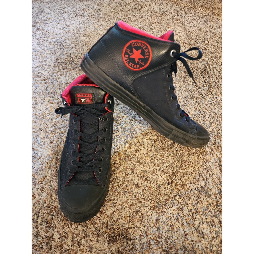 Converse Chuck Taylor All Star High Street Mid Black Red 164883C Mens 13